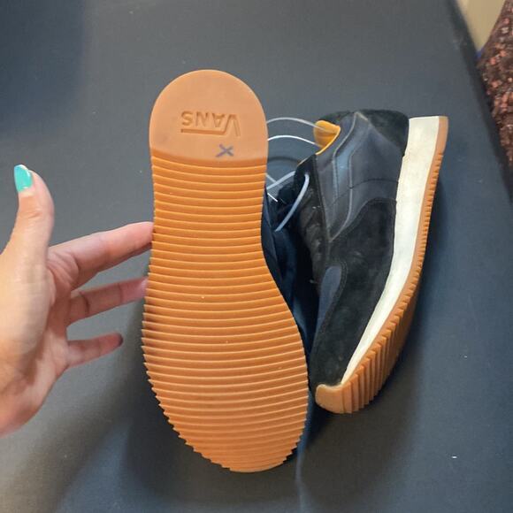 Vans Men's Black Orange UltraCush Suede Athletic Trainer Sneaker sz 7 minimalist - Picture 7 of 10